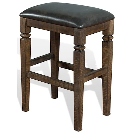 Backless Stool with Cushion Seat